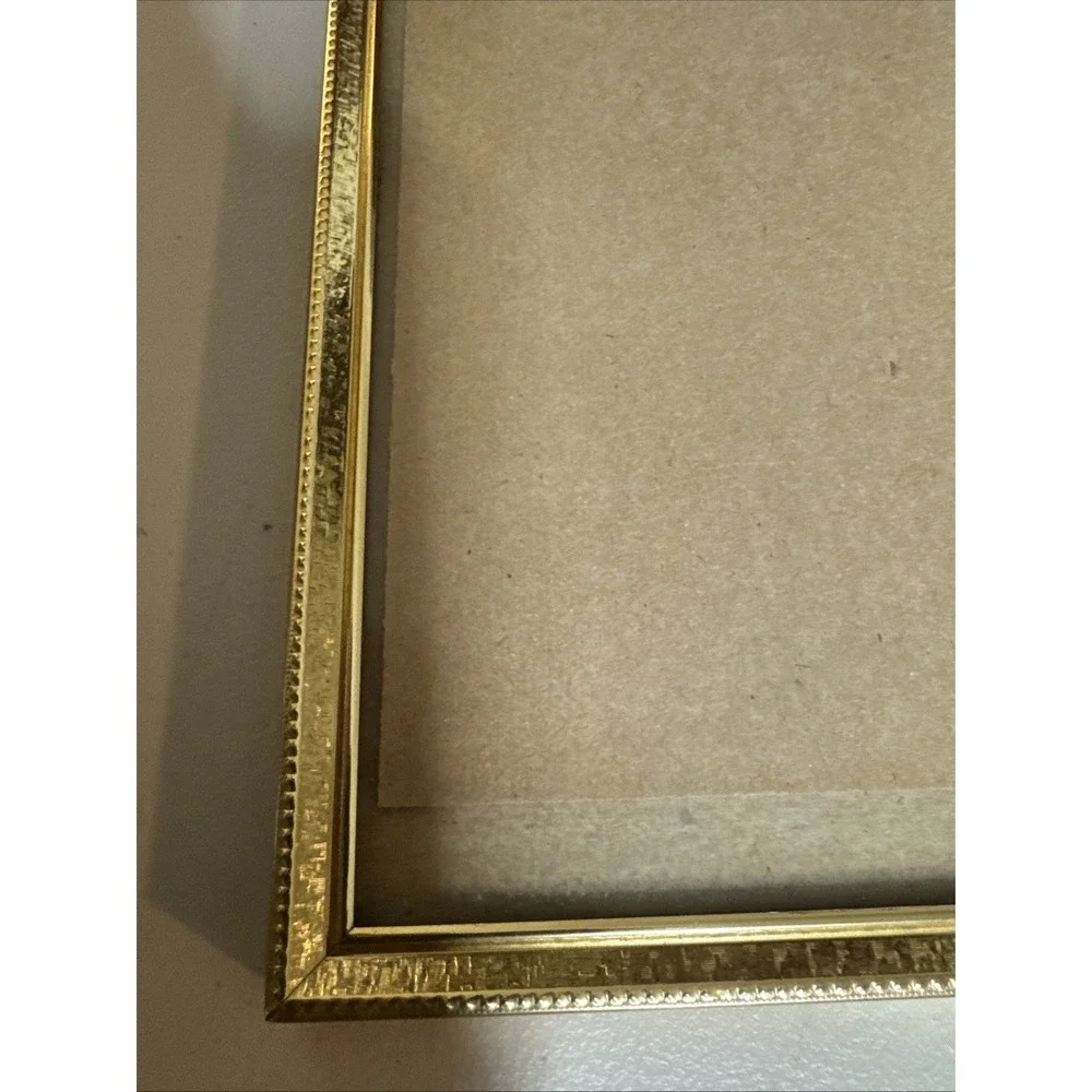 Vintage Gold Metal Double Picture Photo Frame Ornate  8x10 Red Felt Back Glass
